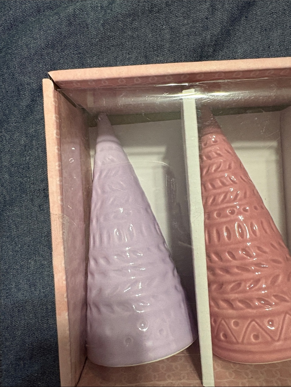 cupcakes & cashmere Pink, Mauve & Blush Ceramic Tree Set - Holiday Decor - Picture 2 of 4